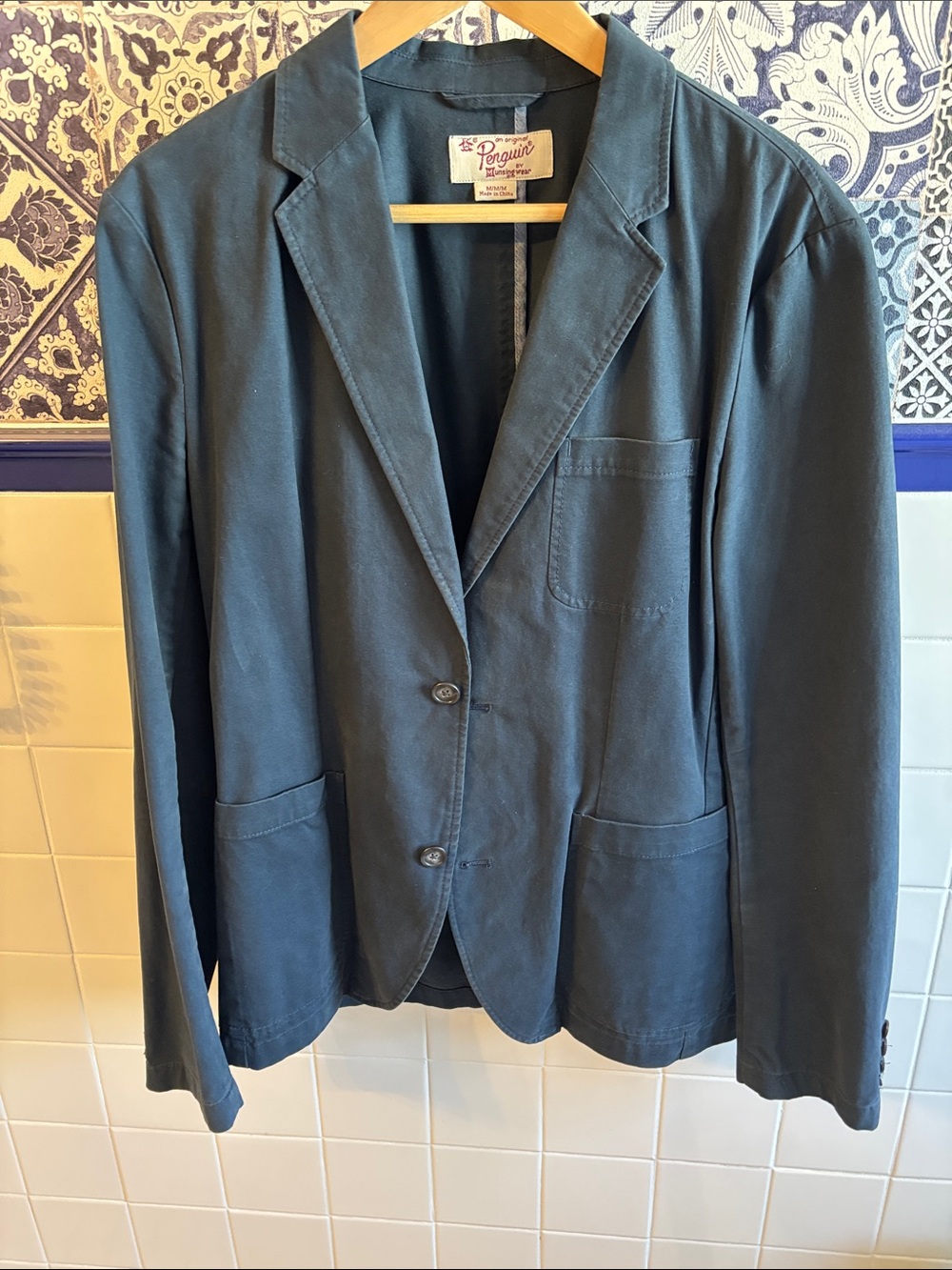 Original Penguin Slate Blue Cotton Blazer
